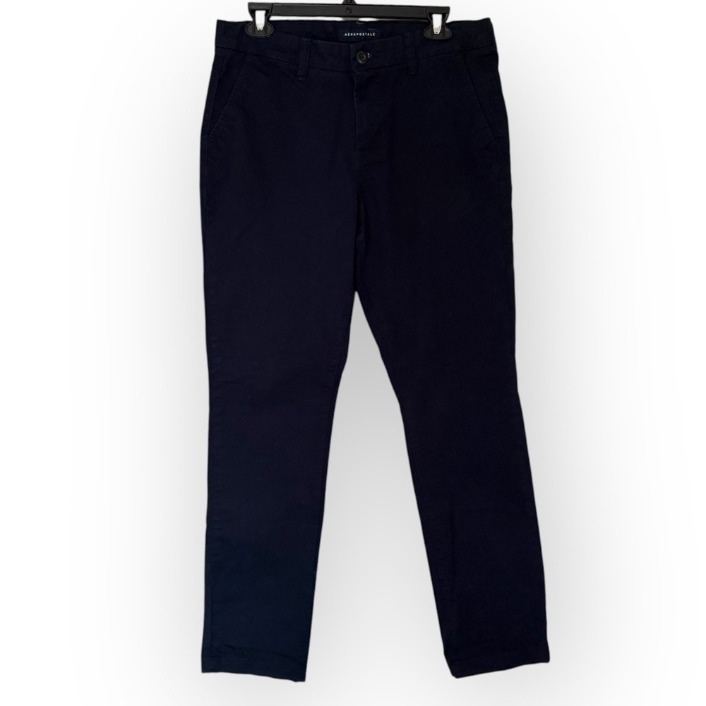 Aeropostale Navy Slim Straight Chino Pants Size 30/32 - Picture 1 of 4